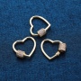 Custom Wholesale Fashion Korean Gold Plated Copper Heart Shaped White Zircon DIY Jewelry Accessory for Bracelet Necklace Making