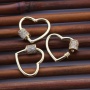 Custom Wholesale Fashion Korean Gold Plated Copper Heart Shaped White Zircon DIY Jewelry Accessory for Bracelet Necklace Making