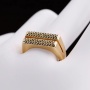 Hot Selling Emerald CZ Micro Pave Gold Plating Double layer Adjustable Ring For New Year Valentine gifts