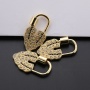 Wholesale Custom Fashion Korean Gold Plated Brass Heart Lock Design Zircon DIY Jewelry Accessory for Bracelet Necklace Making