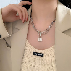 Ins Style 18K Gold Plated Women Accessories Jewelry Beauty Head Pendant Link Chain Necklace