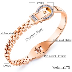 Watch Band with Stone Customize 316L Stainless Steel Bracelet Cuff Charm Jewelry Bangle Bracelet Women Strap Bracelets Wholesale
