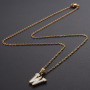 26  Shell English Letters Pendant Necklace Stainless Steel Pretty Alphabet Clavicle Chain Jewelry