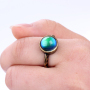 Vintage Retro Temperature Control Emotion Feeling Change Color Stone Mood Ring For Women