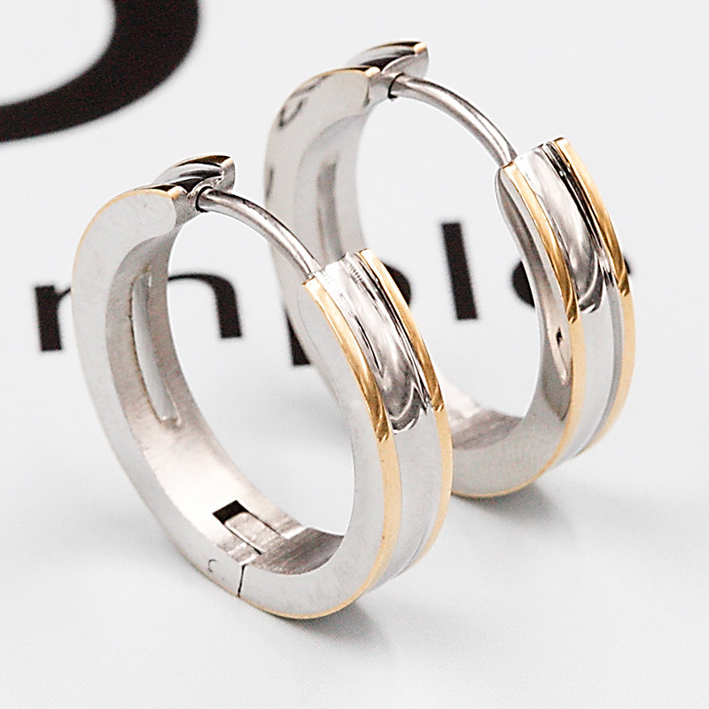 2021 Custom Wholesale Women Fashion Accessories Gold Plated Drop Ear Ring Jewellery Stainless Steel Jewelry Hoop Earrings