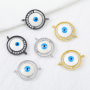 High Quality Women Necklace Replaceable Gold Plated Pendants Bracelets Enamel Hollow Devil's Eye Charms for Jewelry Making