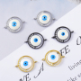 High Quality Women Necklace Replaceable Gold Plated Pendants Bracelets Enamel Hollow Devil's Eye Charms for Jewelry Making