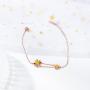 Custom Rose Gold Plated Flower Jewelry Women Bracelet  Zircon Adjustable Stainless Steel Chain Wrist Band Bracelets Bangles