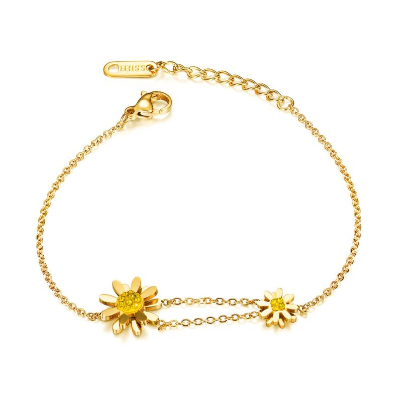 Custom Rose Gold Plated Flower Jewelry Women Bracelet  Zircon Adjustable Stainless Steel Chain Wrist Band Bracelets Bangles