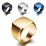 Popular Gold Plated Stainless Steel Custom Name Engraved Logo Heart Shape Signet Eternity Ring