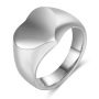 Popular Gold Plated Stainless Steel Custom Name Engraved Logo Heart Shape Signet Eternity Ring