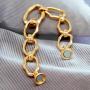 New Fashion womens jewelry Magnetic 18k gold Oval Link Chain Bracelet For Men