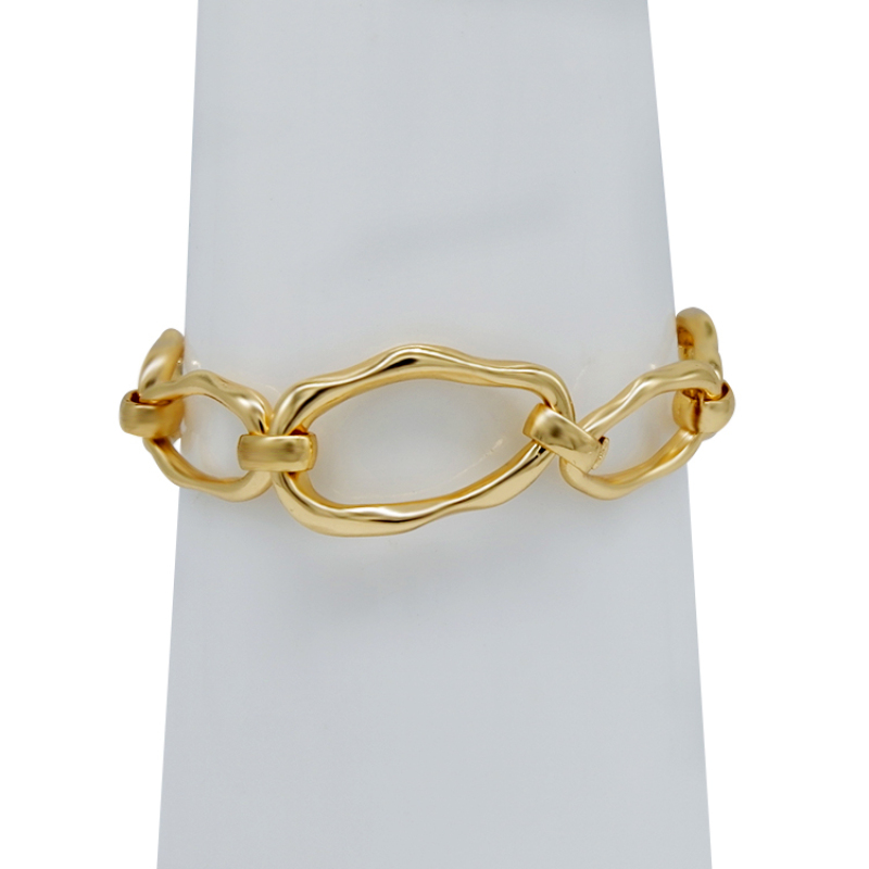 New Fashion womens jewelry Magnetic 18k gold Oval Link Chain Bracelet For Men