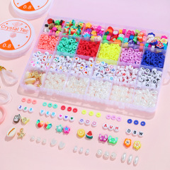 Letter Round Jewelry Making Bracelets Necklace Earring Diy Craft Kit Set Pendant Jump 2000 Pcs Pearls Polymer Clay Beads