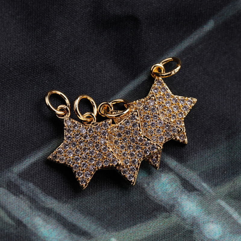 Wholesale Five-Pointed Star Series Beautiful Pendant With Copper And Zirconium Micro Inlay Craft