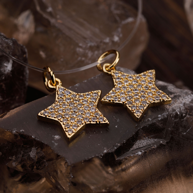 Wholesale Five-Pointed Star Series Beautiful Pendant With Copper And Zirconium Micro Inlay Craft