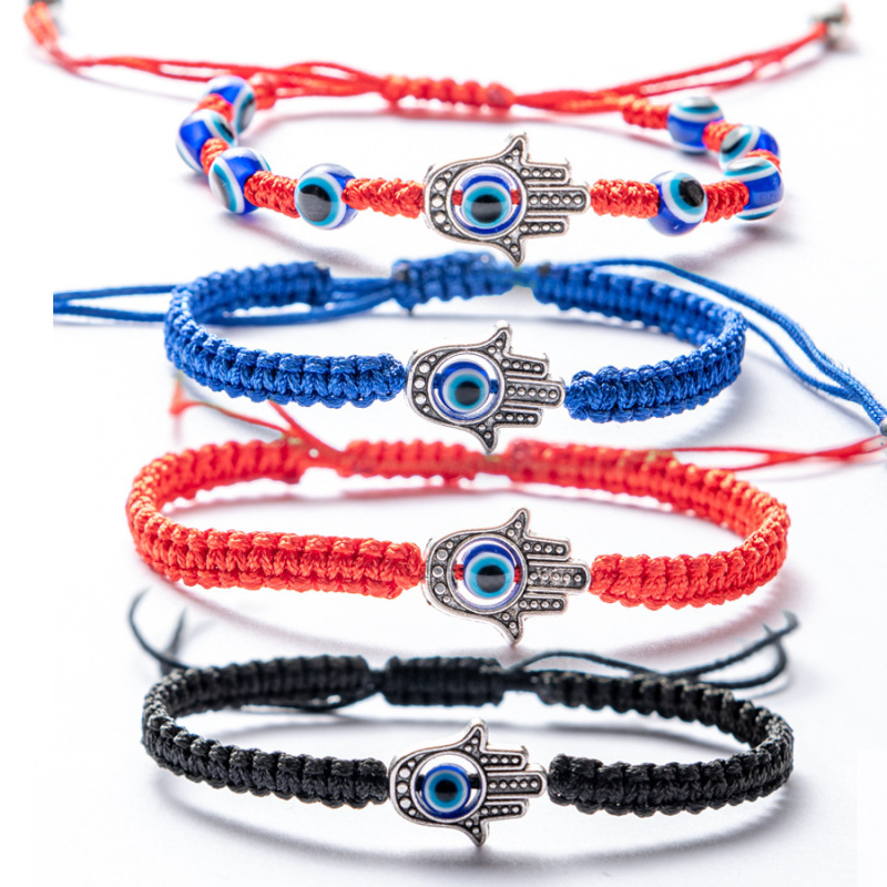 2021 Simple adjustable nylon rope bangle Turkish blue eyes jewelry handmade braided evil eyes bracelet
