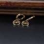 Luxury Jewelry Devil Eye Hollowed Huggie Earrings KC Gold Plated Zircon CZ Joyas Accessories Hoop Earrings for Woman 2021