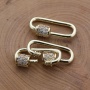 Custom Design Gold Plated Copper White Zircon DIY Carabiner Jewelry Accessory