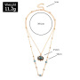 Personalized devil eyes pendant necklace lucky eye chain jewelry double layer evil eyes necklace for women