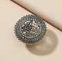 Fashion Creative Micro Insert Crystal Retro Ethnic Style Exaggerated Jewelry  Round Openwork Colorful Diamond Ring For Women