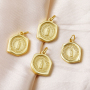 Micro Insert Zirconia Jewelry Gold Plated Pendants Virgin Mary Charms for Jewelry Making