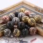 Micro Pave Craft Jewelry Handmade Hollow Gold Silver Beads Charm For Bracelet