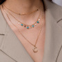 European and American new accessories multilayer crescent pendant necklace