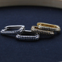 New Designer Micro Insert Zirconia Gold Brass Square-shaped Hoop Earrings Jewelry for Women and Girl