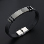 Cool Brown and Black PU Leather Bracelet Smooth Stainless Steel Charm Bracelet
