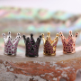 High Quality Handmade Pink Zircon Micro Insert Metal Crown Charms for Jewelry Making