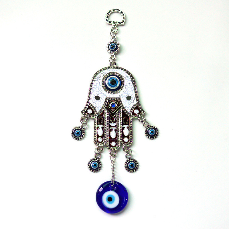 Devil Eye Fatima hand alloy hanging Turkish blue eyes jewelry evil eyes charm pendant