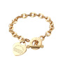 Stainless Steel Jewelry Chain & Link Women Bracelet Engraved Bible Proverbs Inspiration Heart Charm Bracelet