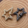 Fully Clear CZ Micro Pave Star Shaped Lock Screw Clasp Carabiner Gold Plated Star Pendant for Necklace Jewelry Making 30*18MM