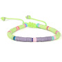 Fancy Jewelry Colorful Bohemian Elastic Beads Bracelets African Vinyl Discs Polymer Clay Disc Beads Bracelets