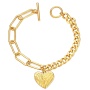 New Hip Hop Stainless Steel Gold/Silver/Rose Gold Heart-Shaped Wings Pendant Bracelet For Women
