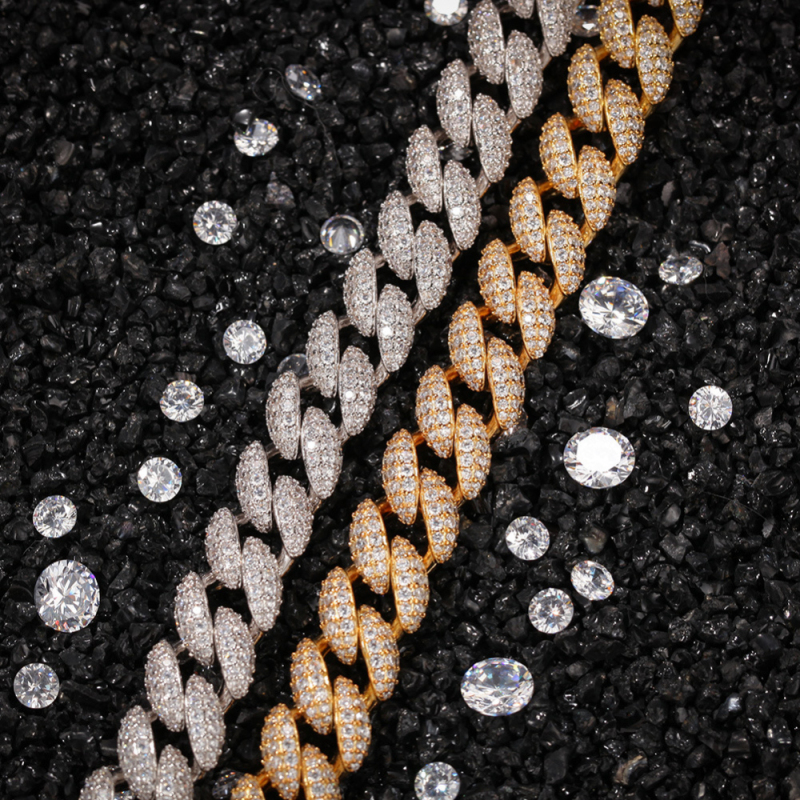 Gold and Silver Plated Men Best Friend Gift 3A Zircon Micro Pave Copper Link Chain Necklaces