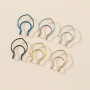 Unique Designer Faux CC Septum Cartilage Rings Jewelry Stainless Steel Antler Clip on Dangling Non Piercing Studs Nose Cuffs