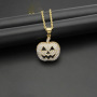 Luxury Halloween diamond jewelry  316L stainless steel skeleton pumpkin accessories for holiday