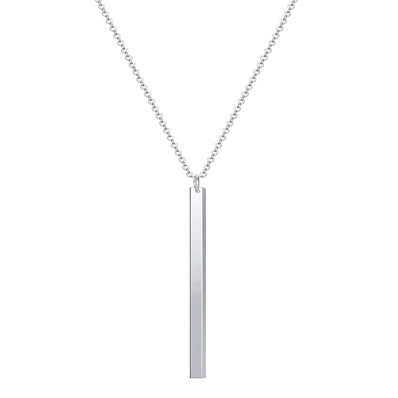 Minimalist Stainless steel necklace Custom Jewelry Simple Exquisite bar Shaped  necklace For Women