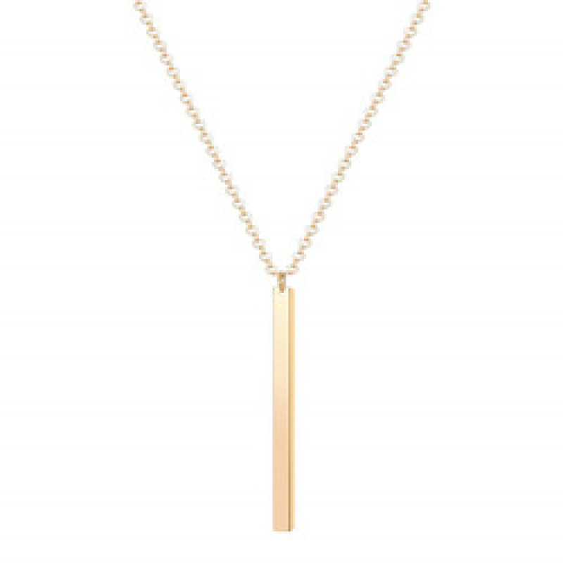 Minimalist Stainless steel necklace Custom Jewelry Simple Exquisite bar Shaped  necklace For Women