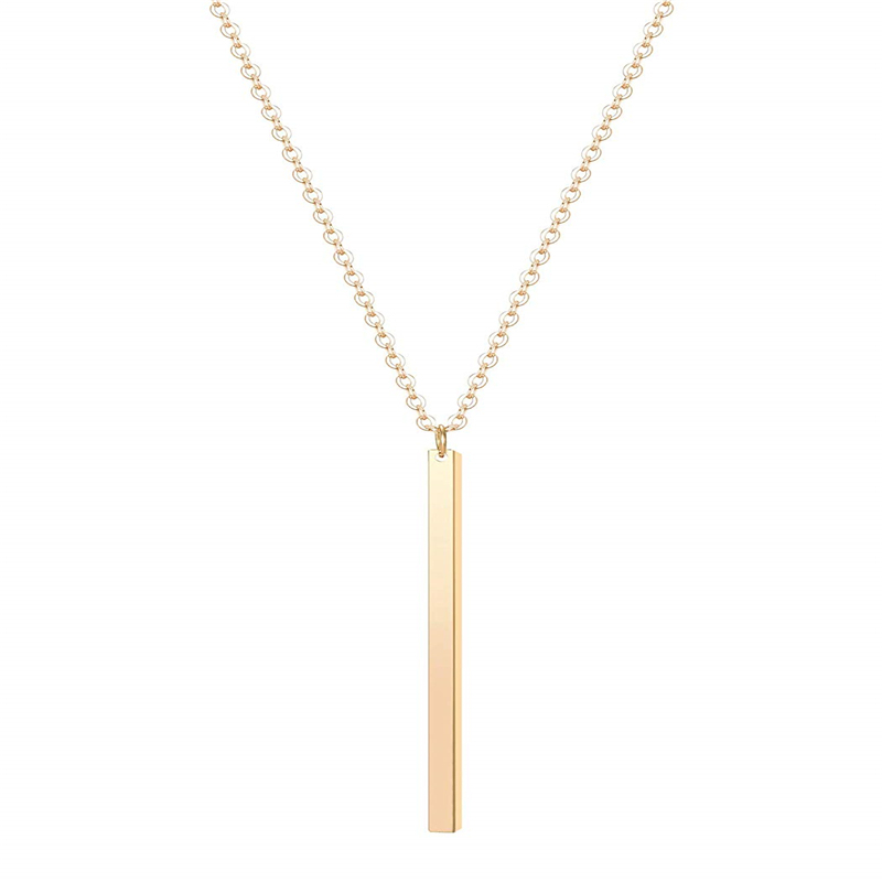 Minimalist Stainless steel necklace Custom Jewelry Simple Exquisite bar Shaped  necklace For Women