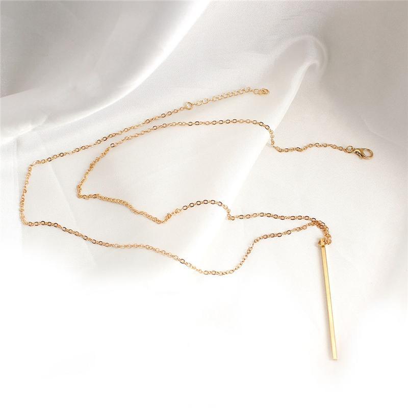 Minimalist Stainless steel necklace Custom Jewelry Simple Exquisite bar Shaped  necklace For Women