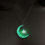 Wholesale luminous beads pumpkin pendant necklace silver plated moon Halloween light up necklace for lady