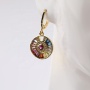 Luxury KC Gold Plated Zircon Paved Rainbow Round Hoop Earrings Jewelry CZ Gemstones Huggie Earring Set For Women Party Gift