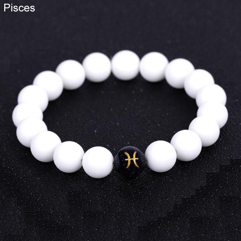 Fashion Design Round Beads High Grade Natural Stone Zodiac Bracelets Luxury Women Girl Jewelry Bracelet Wholesale
