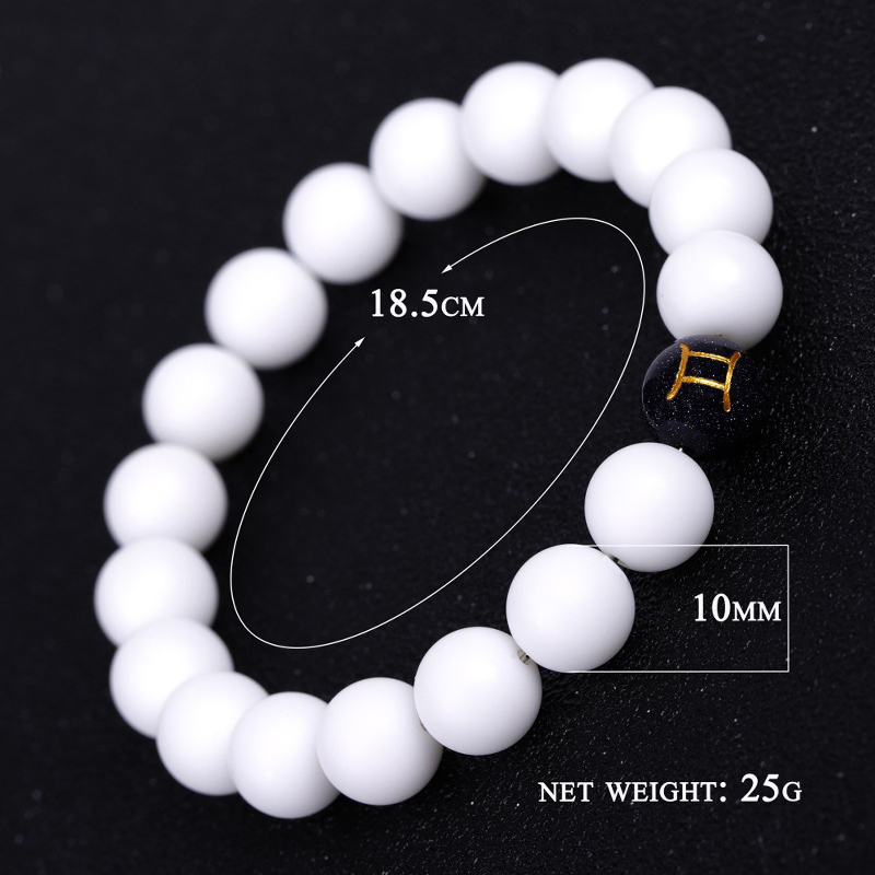 Fashion Design Round Beads High Grade Natural Stone Zodiac Bracelets Luxury Women Girl Jewelry Bracelet Wholesale