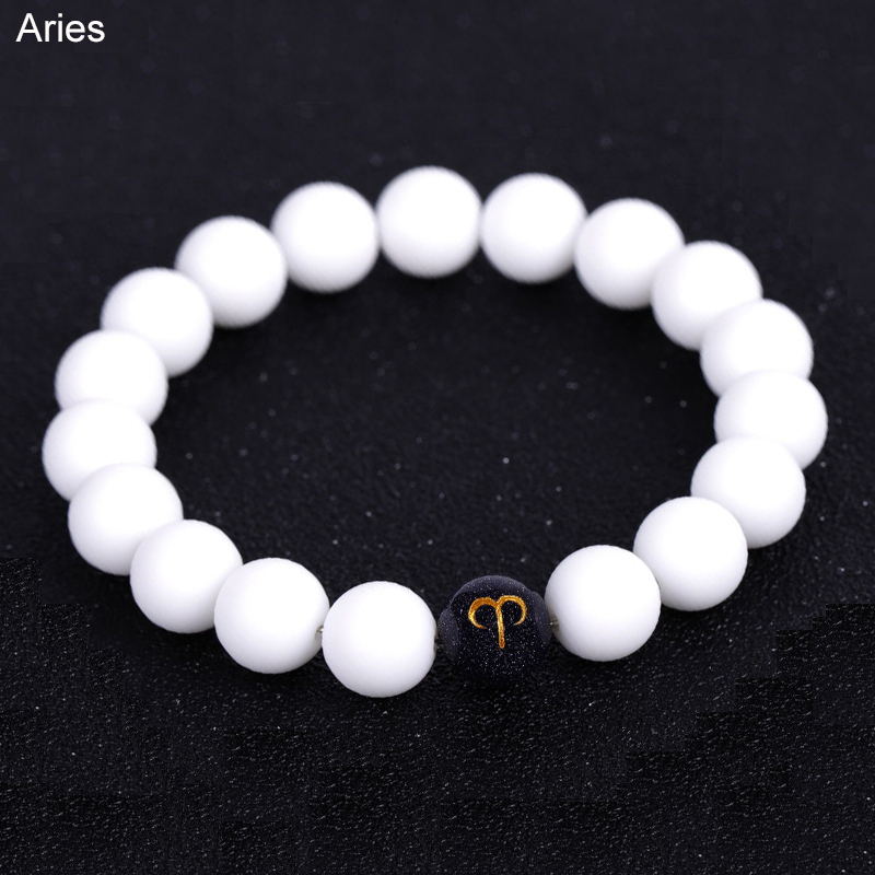 Fashion Design Round Beads High Grade Natural Stone Zodiac Bracelets Luxury Women Girl Jewelry Bracelet Wholesale