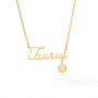 Hot Selling Simple Jewelry Zodiac English Letters Necklace Stainless Steel Gold Plating For Girls 12 Zodiac Pendant Necklace