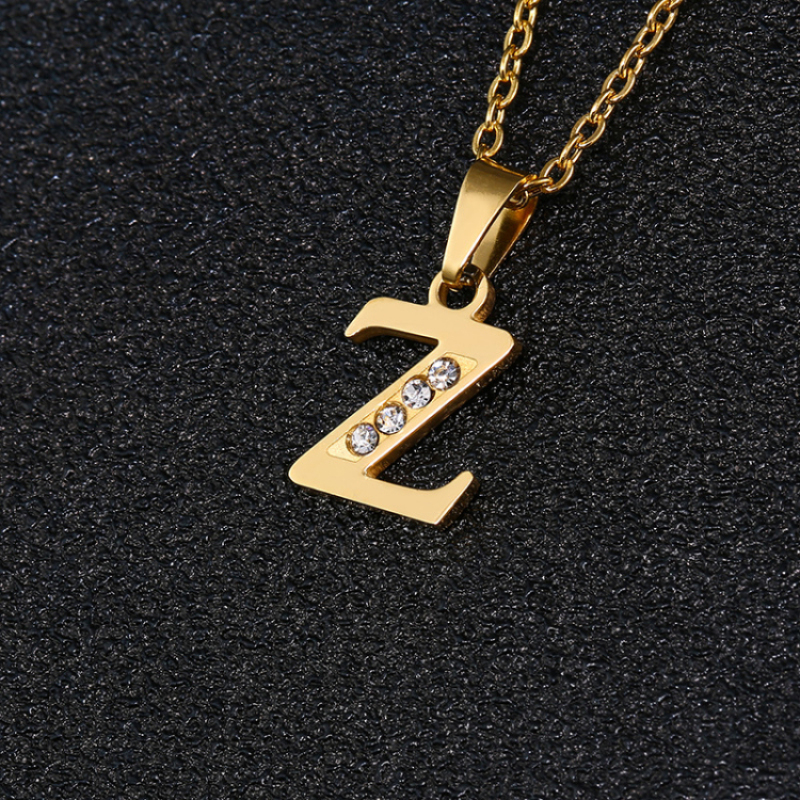 Men and Womens Gift Jewelry Necklace with Chain Gold Plated High Quality Titanium Steel Pendant Necklaces Zircon Luxury Women's
